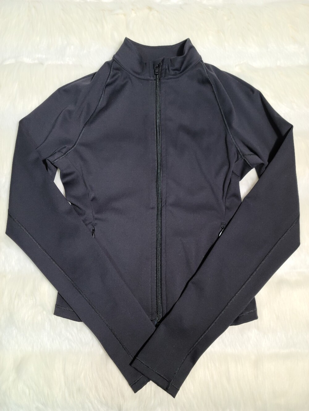 Nike SKIMS Matte Mock Neck Full Zip Jacket Black Obsidian Women XS NEW